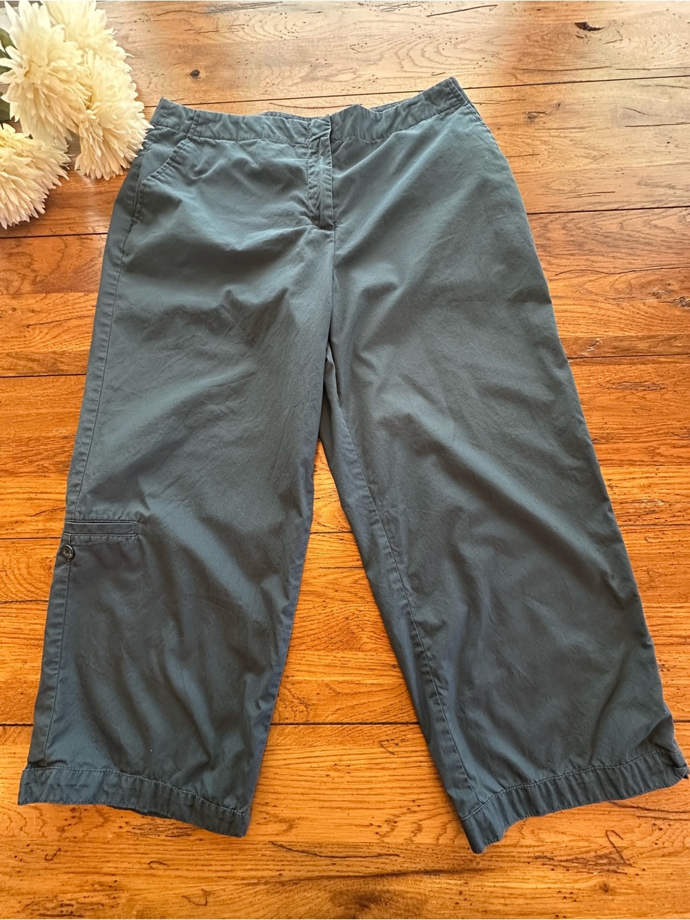 J. Jill Slate Blue Capri Pant 100% Cotton size 10